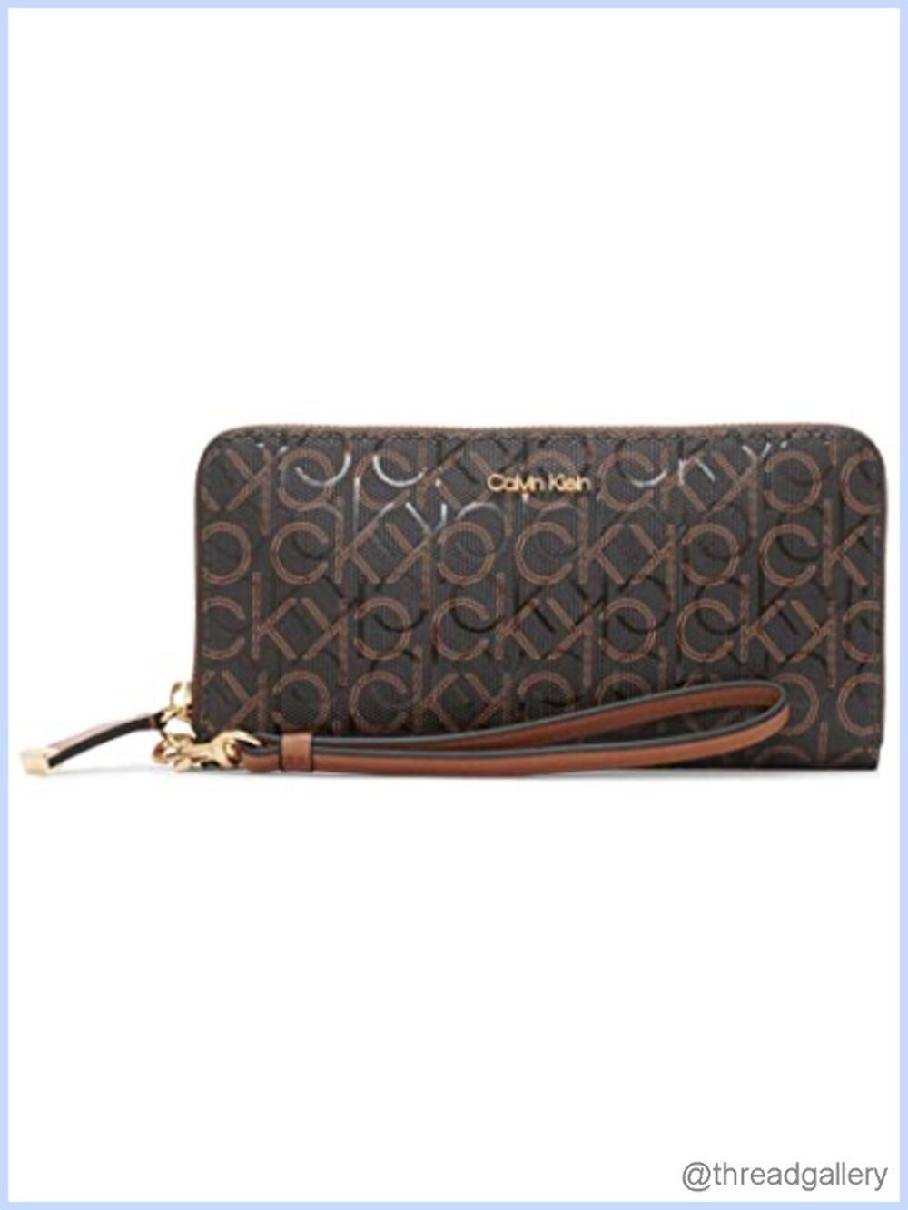 Saffiano Faux Leather Continental Zip Around Wallet with Wristlet
